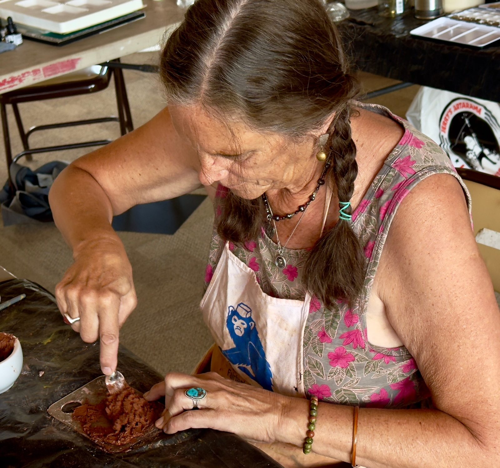 Monica Devine working in the studio
